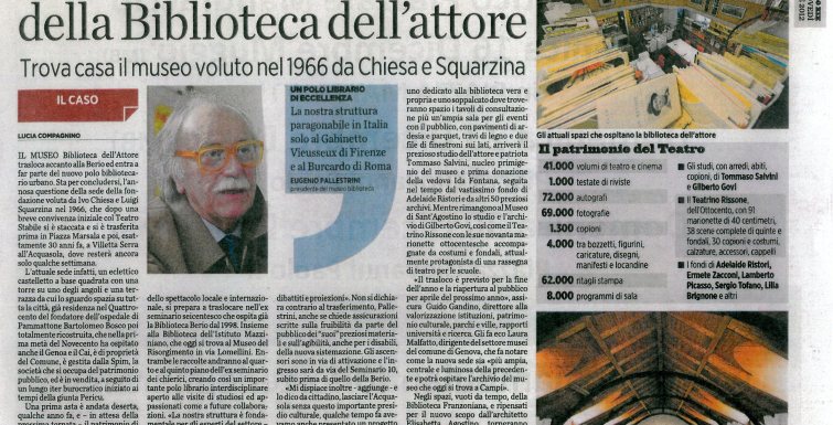 Il Secolo XIX – Museo dell’Attore